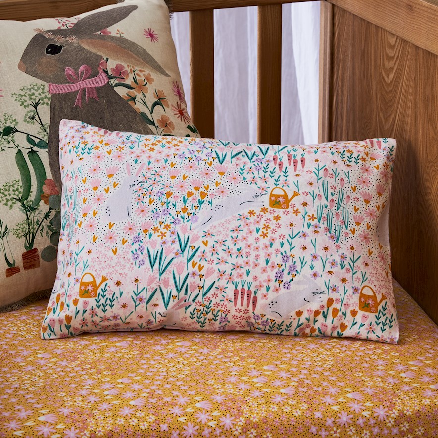 Bunny Meadow Multi Flannelette Cot Quilt Cover Set Adairs