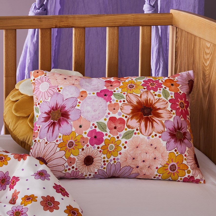 Marigold Pink Cot Quilt Cover Set Adairs