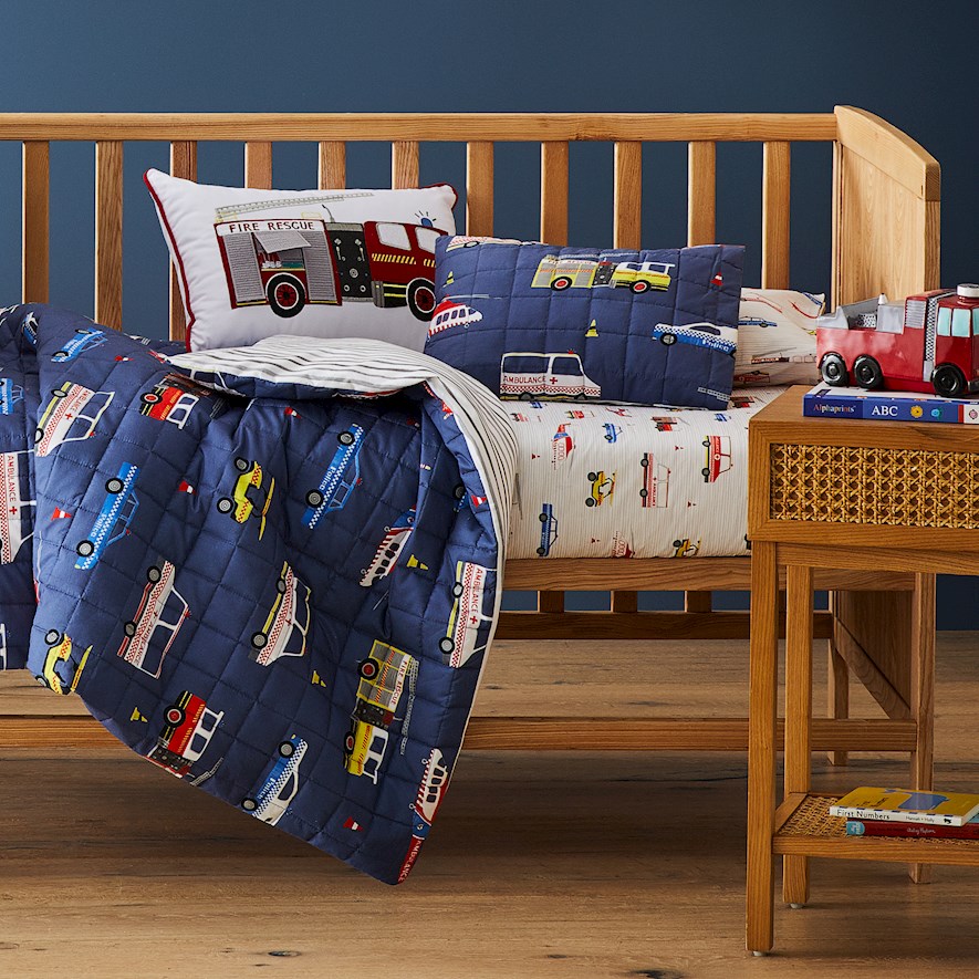 Navy shop cot quilt