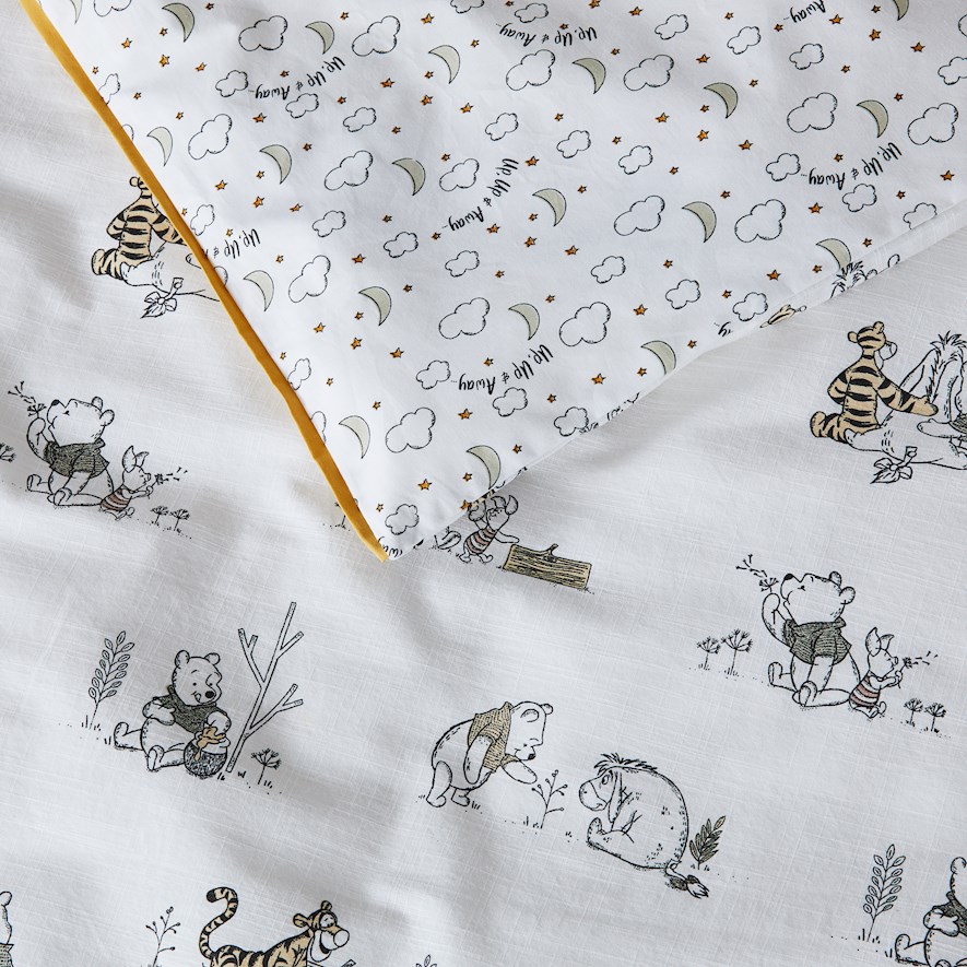 Adairs Kids Disney Winnie The Pooh Natural Cot Quilt Cover Set Adairs