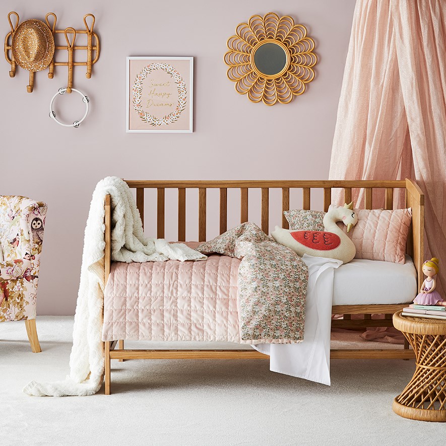 Adairs Kids Florence Quilted Velvet Quilt Cover Set Bedroom Adairs