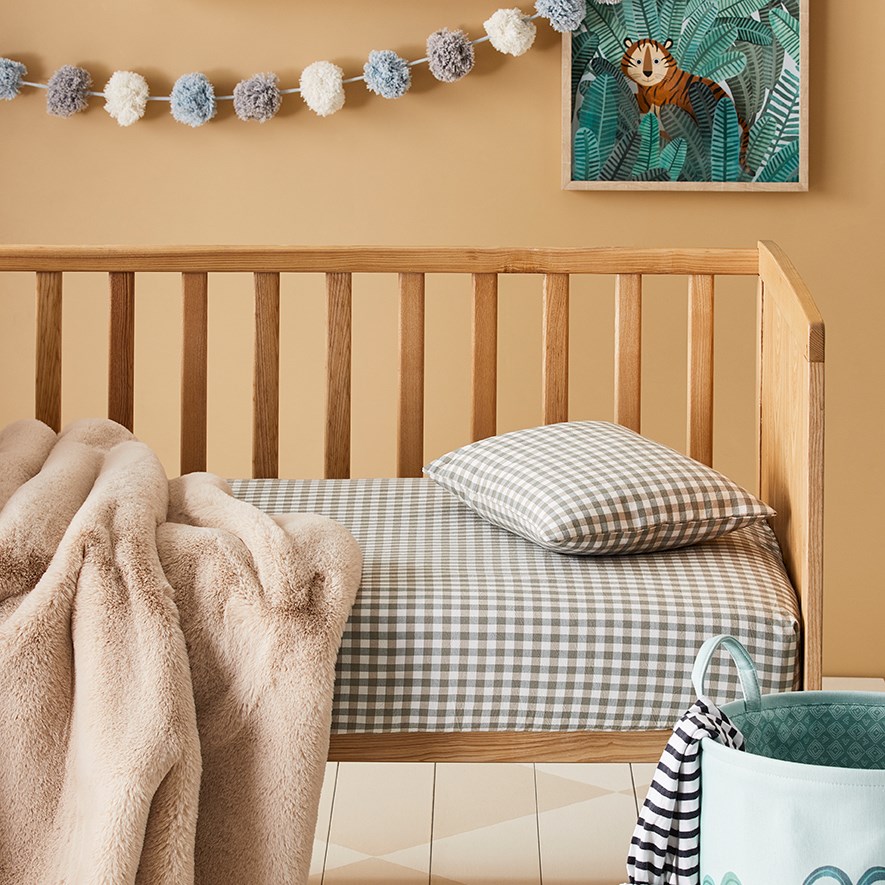 Griffin Yarn Dyed Moss Cot Fitted Sheet Set Adairs