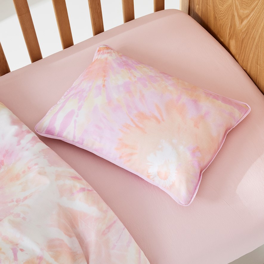 Tie Dye Pink Cot Quilt Cover Set Adairs