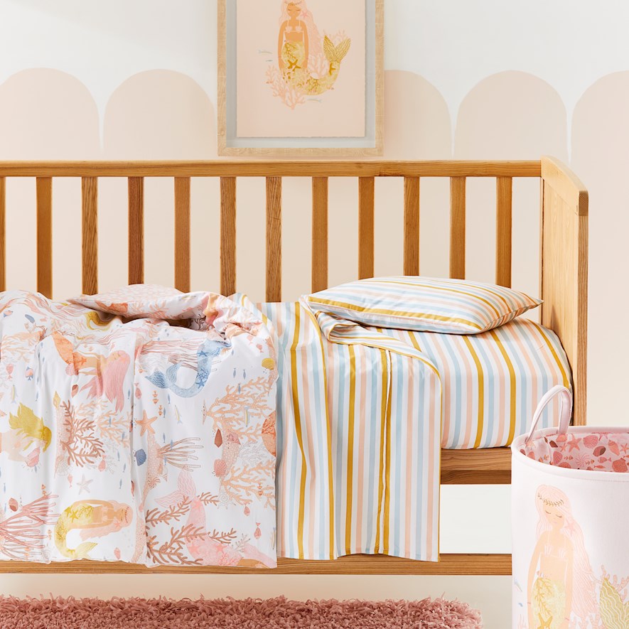 Billie Stripe Gelati Cot Sheet Set Adairs