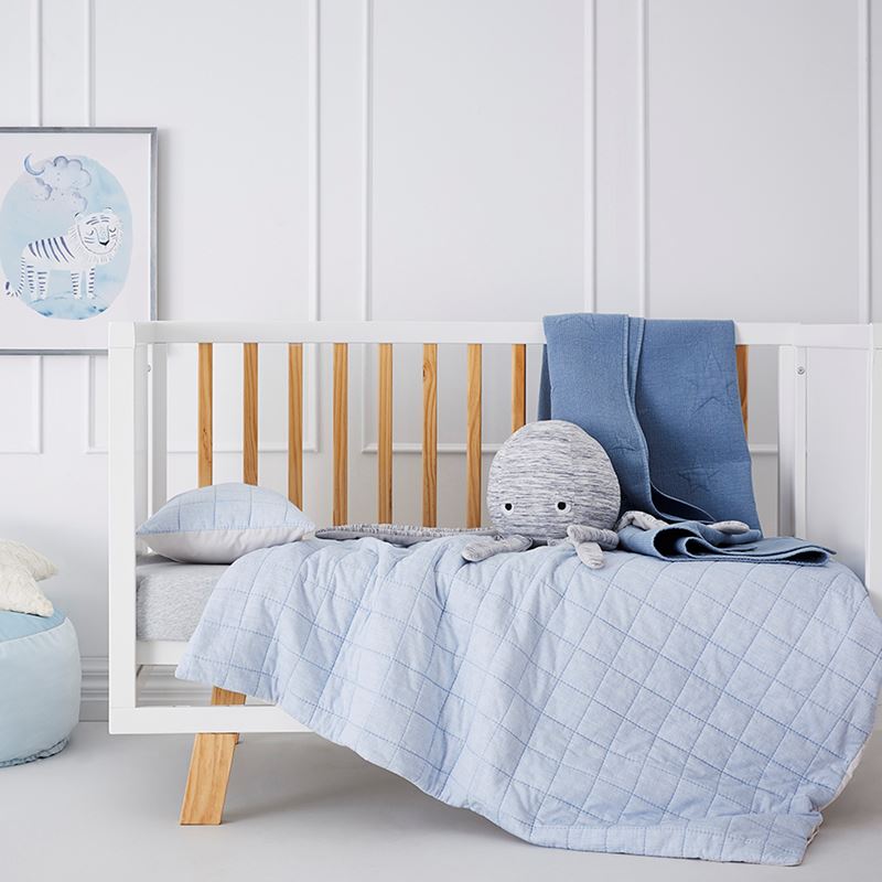 Levi Quilted Cot Quilt Cover Set