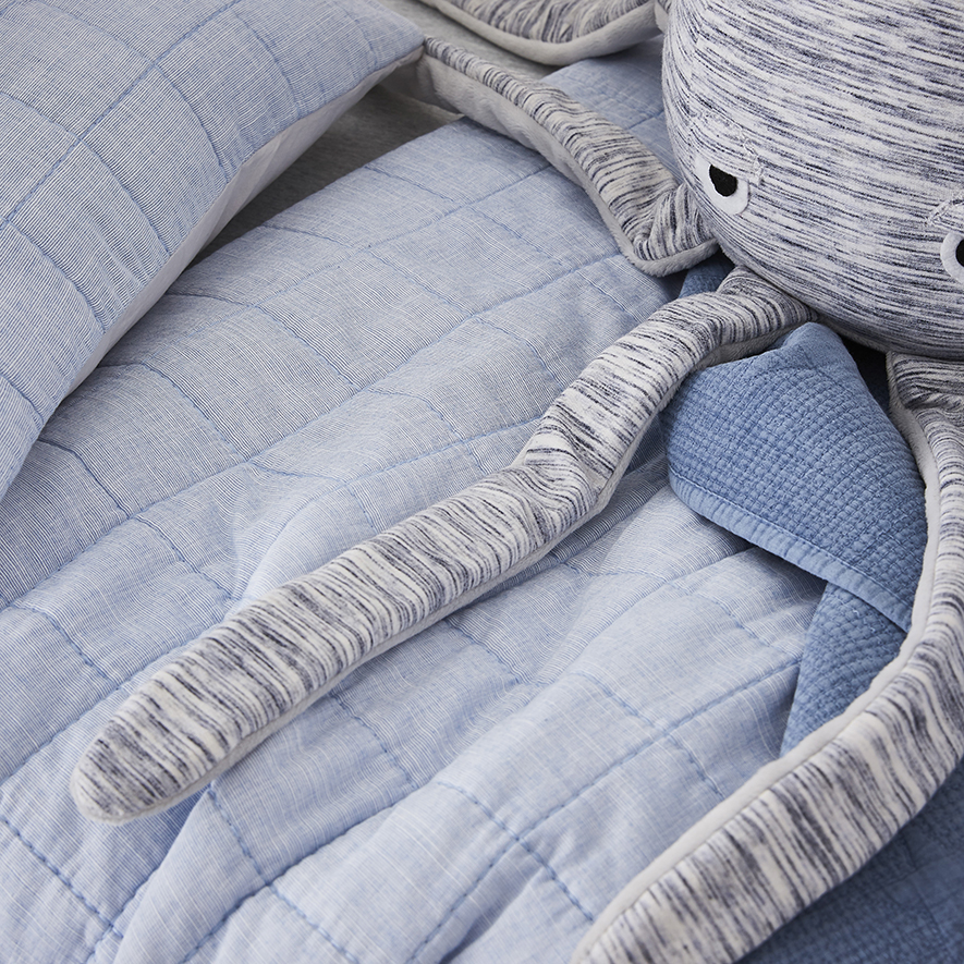 Levi Quilted Cot Quilt Cover Set Adairs