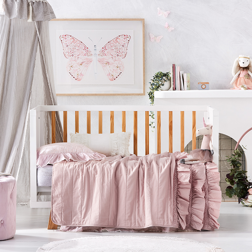 RJL Coverlet Collection Cot Pink Adairs