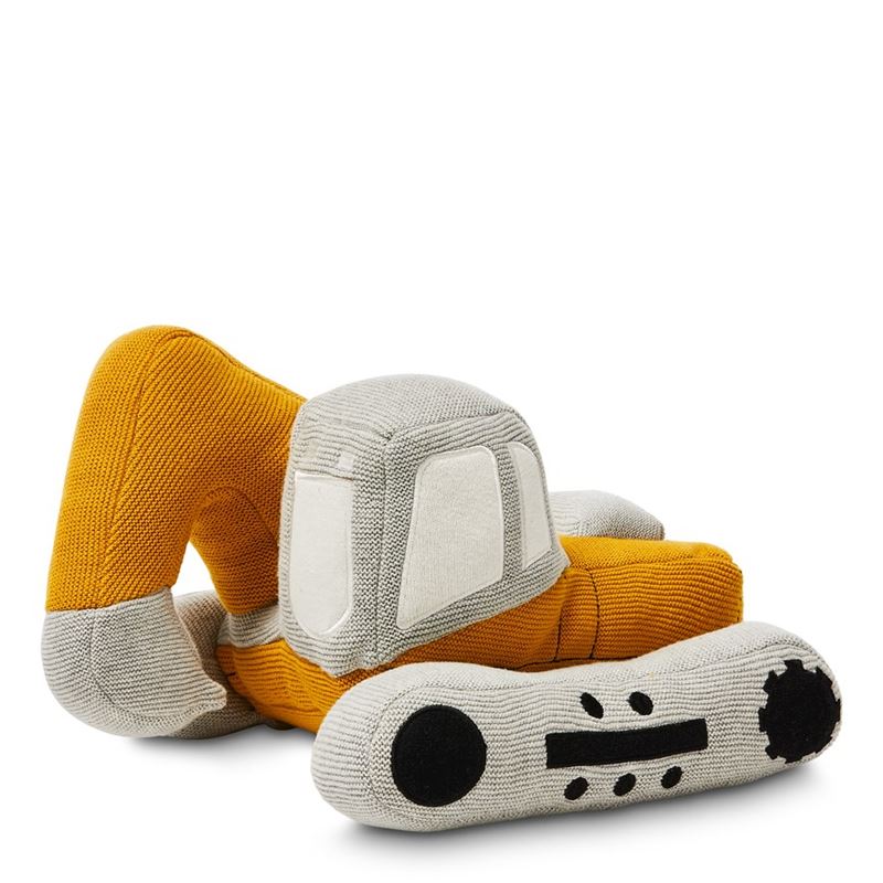 Construction Digger Yellow Knitted Toy