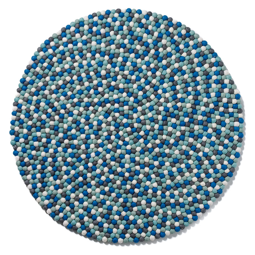 Adairs Kids - Freckle Rug 100cm Round Blues | Adairs