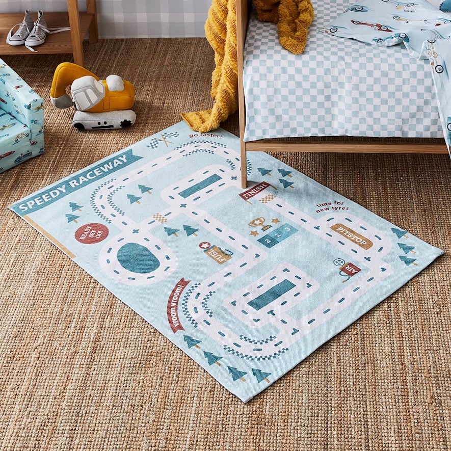 Designer Printed Speedway Track Rug | Adairs