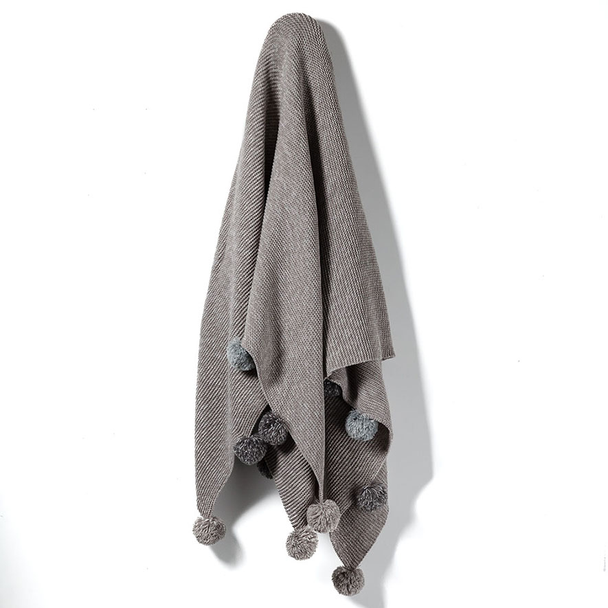Pom Pom Throw Grey Adairs