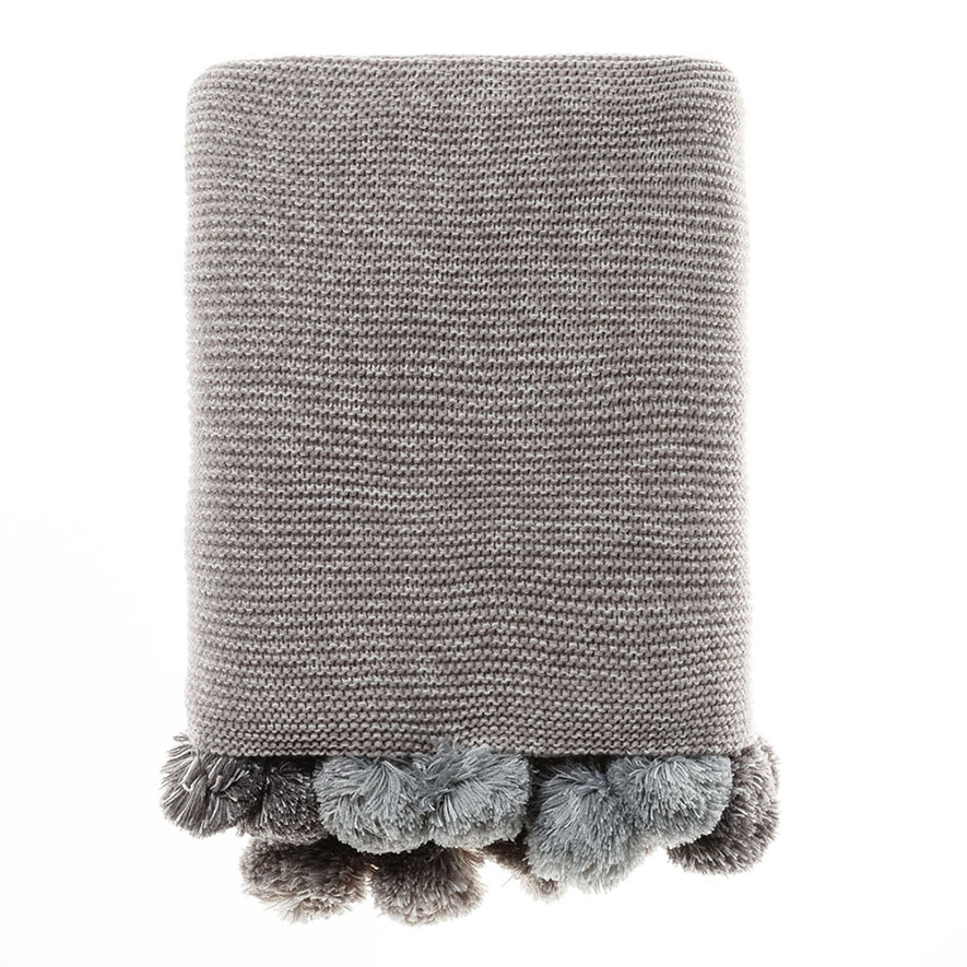 Pom Pom Throw Grey Adairs
