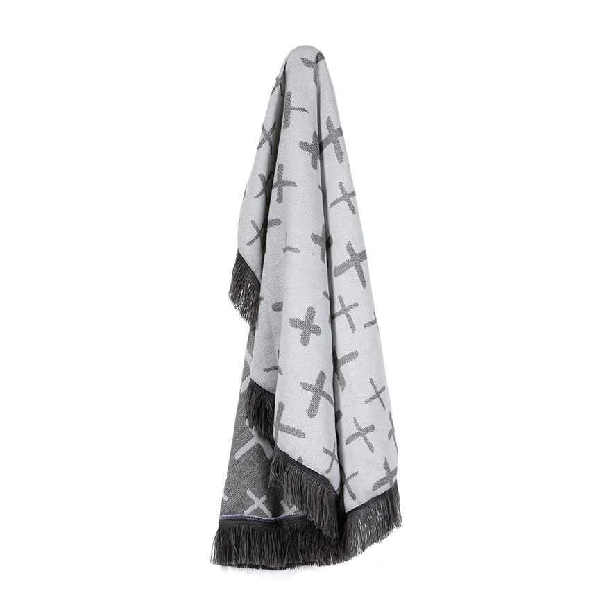 Randall Throw Grey Crosses Adairs