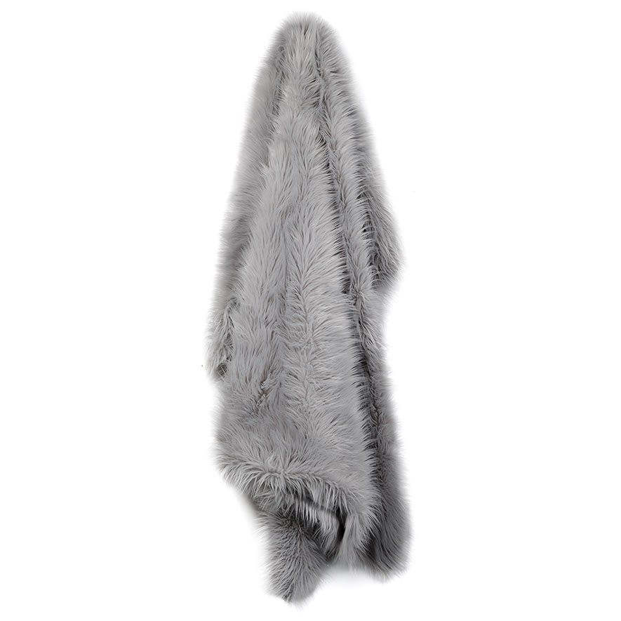 Whistler Faux Fur Pale Grey Throw Adairs