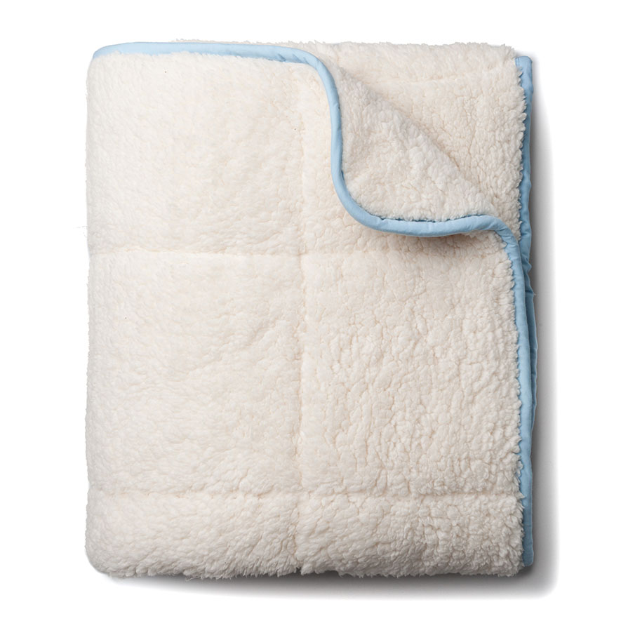 Shelby Sherpa Throw Blue Marle Adairs