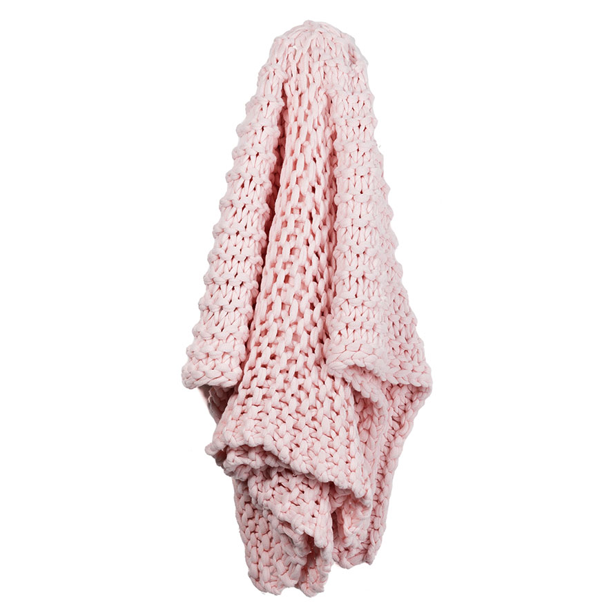 Kennedy Knit Throw Pink Adairs