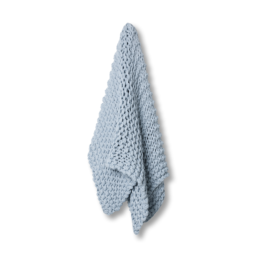 Kennedy Knit Throw Blue Adairs