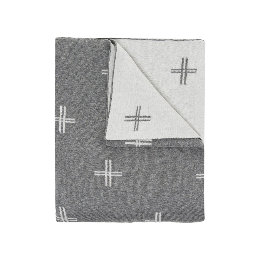 Cotton Knitted Throw Crosses Adairs