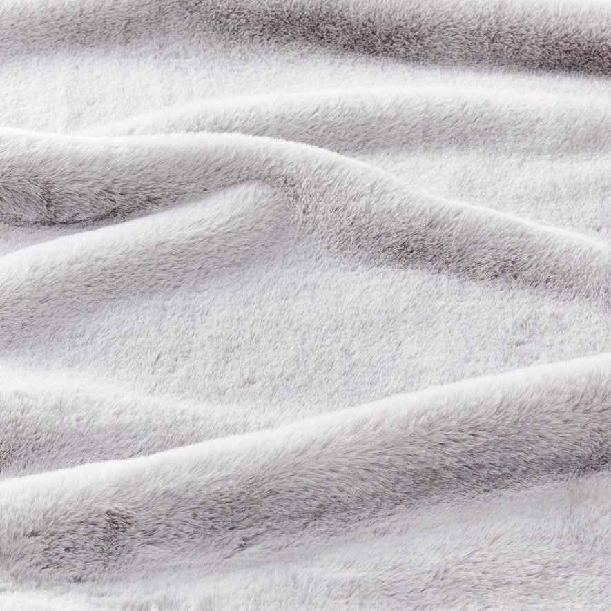 Faux Rabbit Fur Grey Throw Adairs