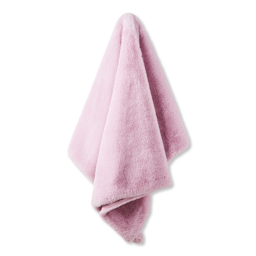 Faux Rabbit Lilac Fur Throw Adairs