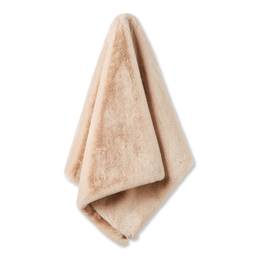 Faux Rabbit Natural Fur Throw Adairs