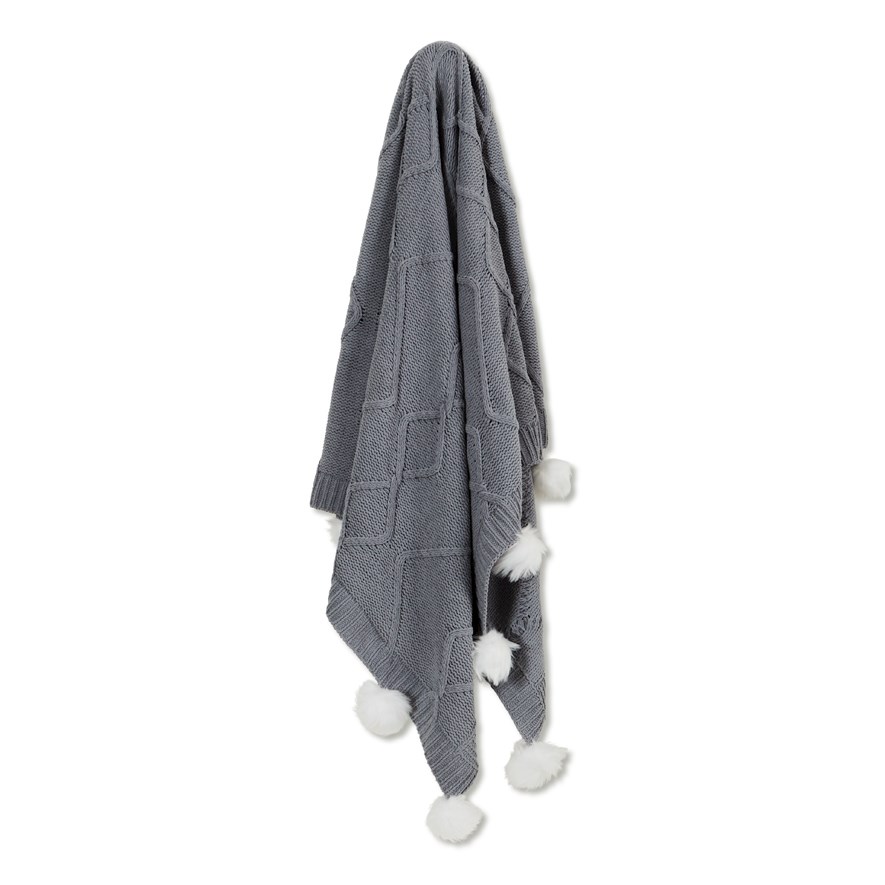 Luella Silver Grey Cable Throw Adairs