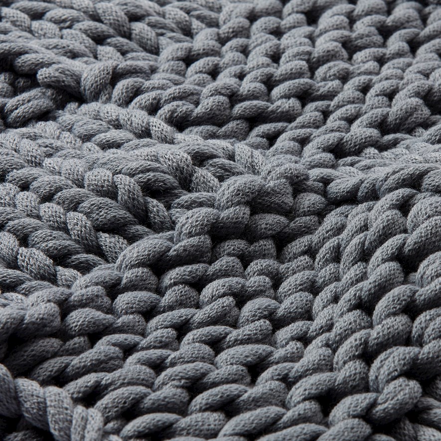 Chunky Knit Steel Grid Throw Adairs