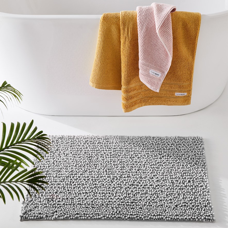 Microplush Grey Marle Bobble Bath Mat Adairs