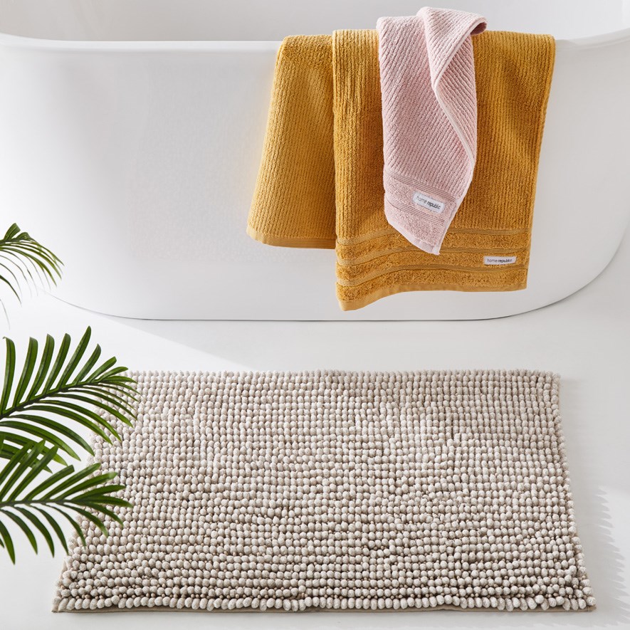 Microplush Stone Marle Bobble Bath Mat Adairs