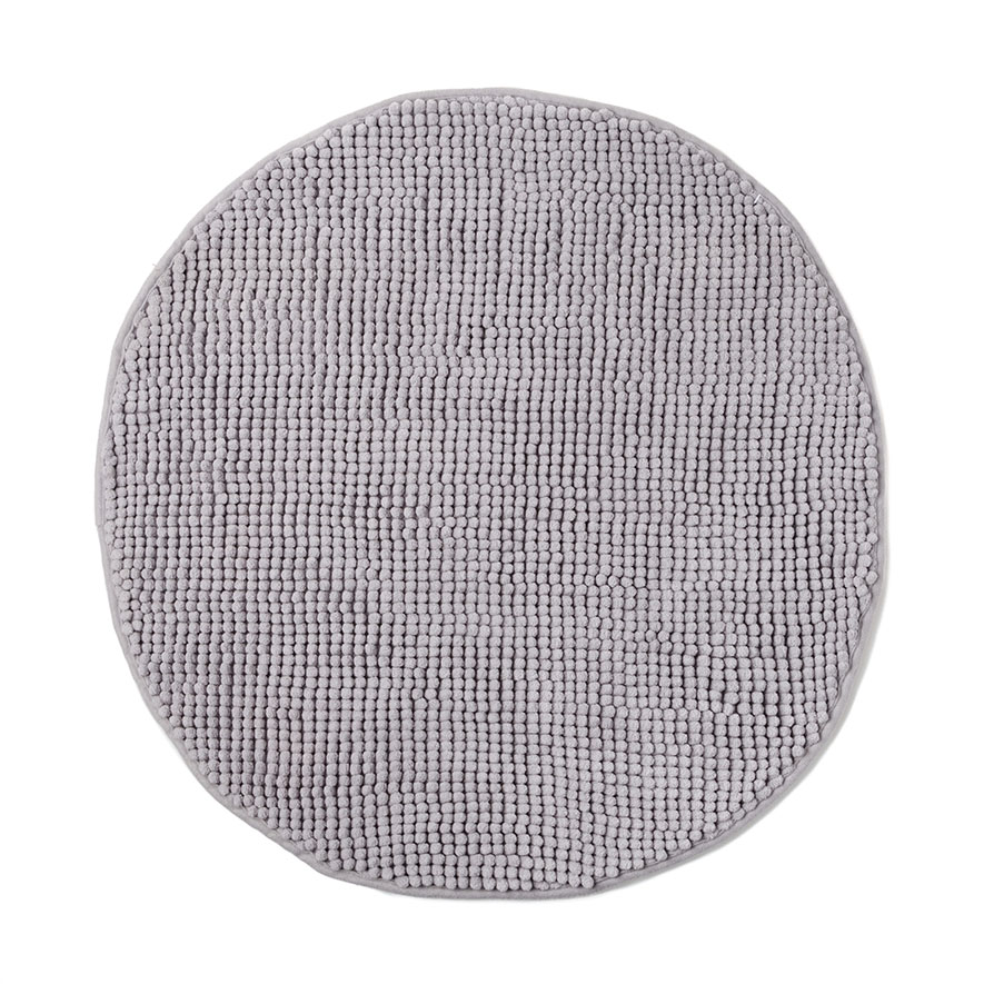 Microplush Bobble Round Bath Mat Grey Adairs
