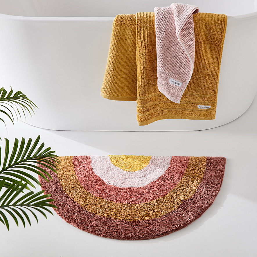 Rainbow Clay Semi Circle Bath Mat Adairs