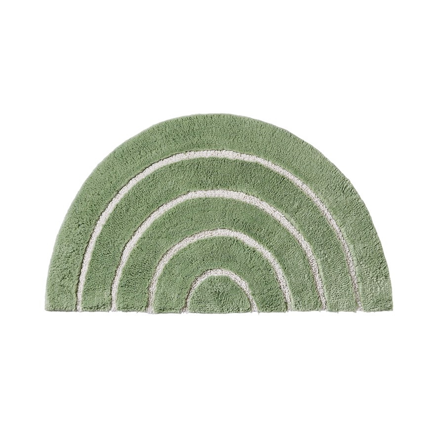 Stripe Rainbow Eucalyptus & White Semi Circle Bath Mat Adairs
