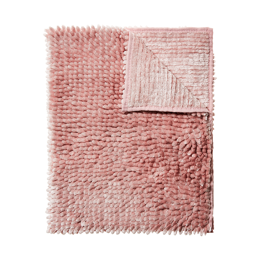 Microplush Luxe Bobble Bath Mat in Deep Rose Adairs