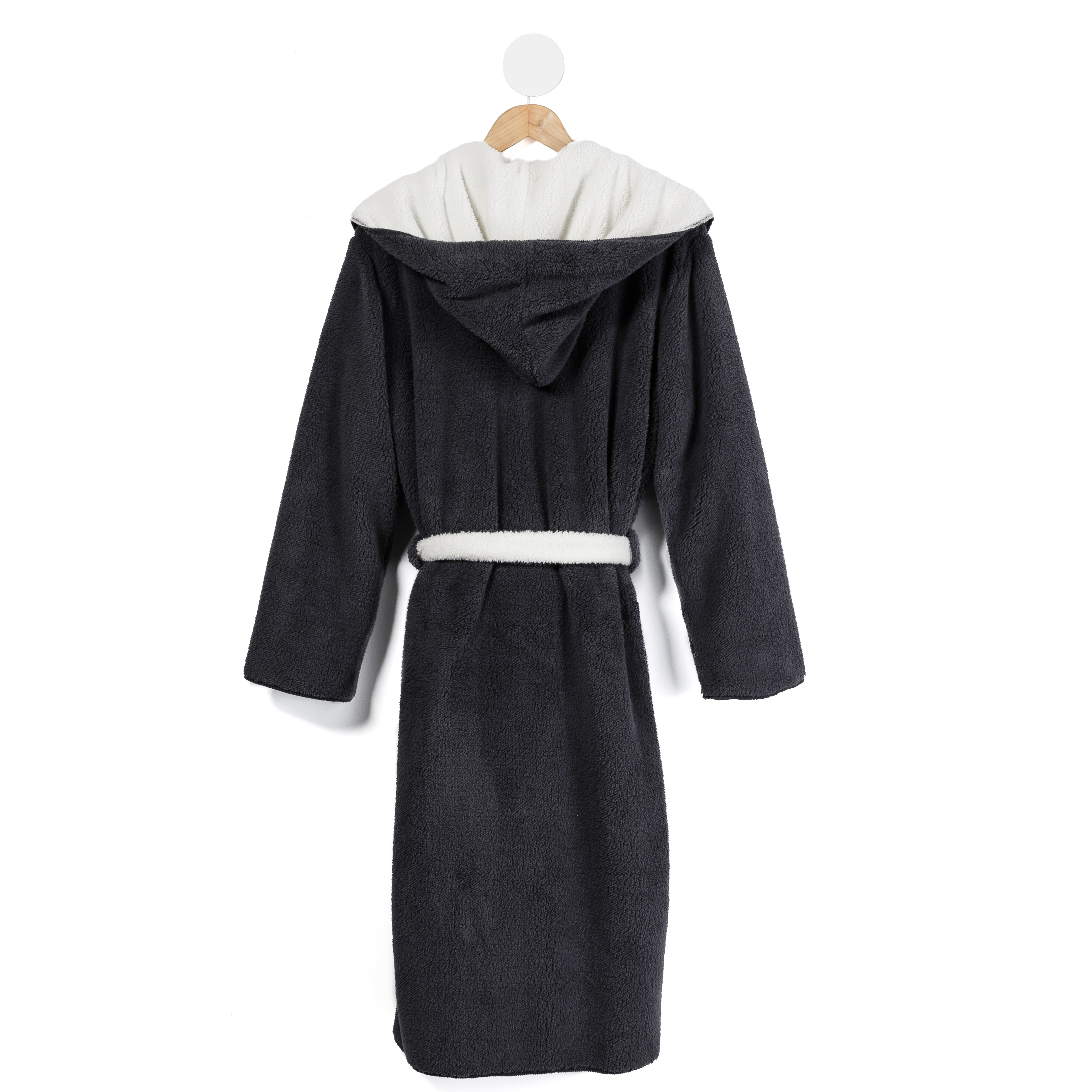 Sherpa Coal Hooded Bathrobe Adairs