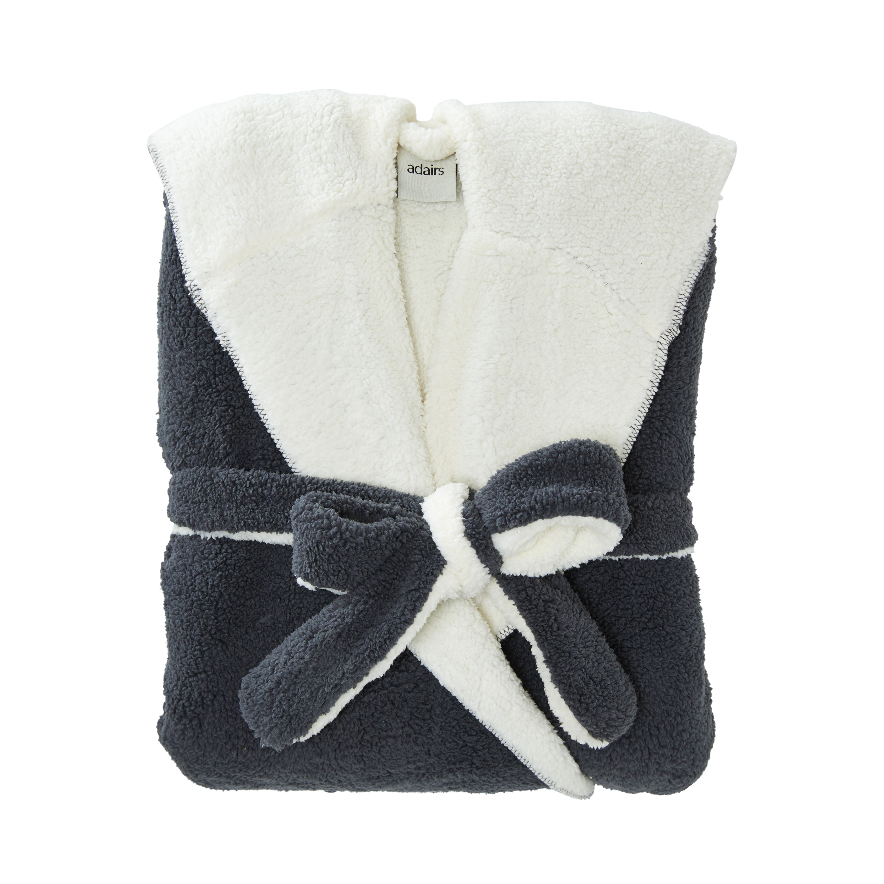 Sherpa Coal Hooded Bathrobe Adairs