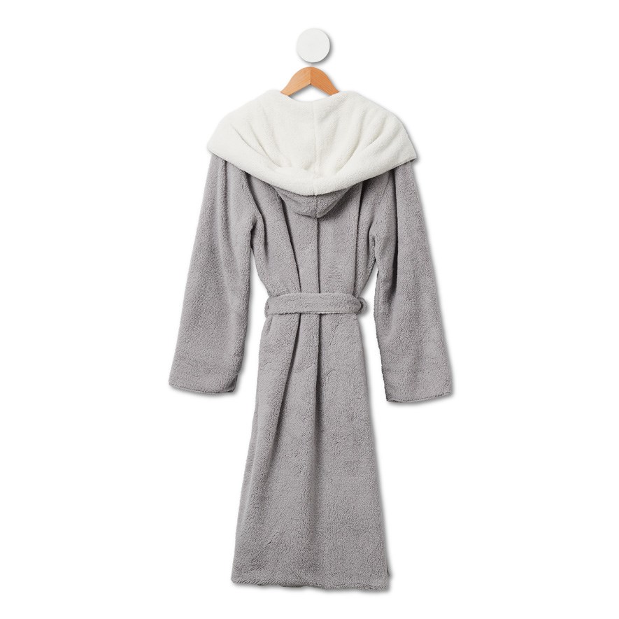 Buy Grey Short Teddy Borg Fleece Dressing Gown from Next New Zealand