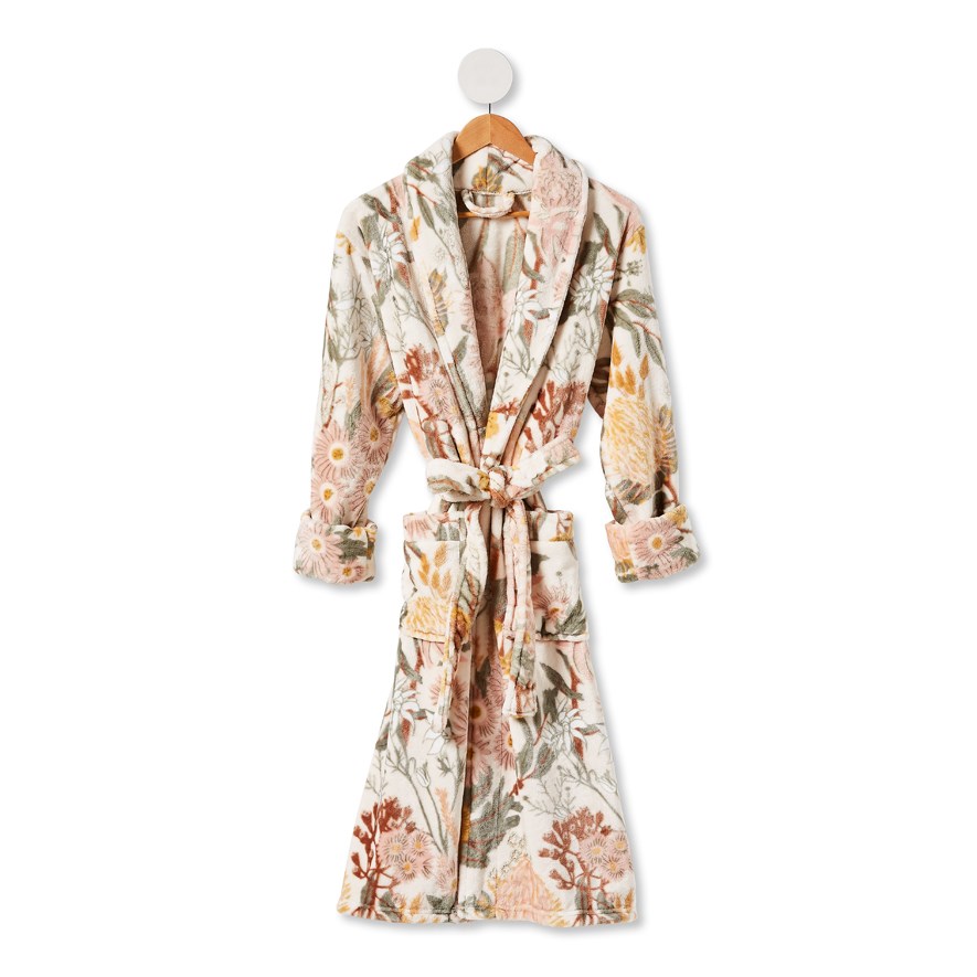 Printed Natural Bushlands Bathrobe Adairs