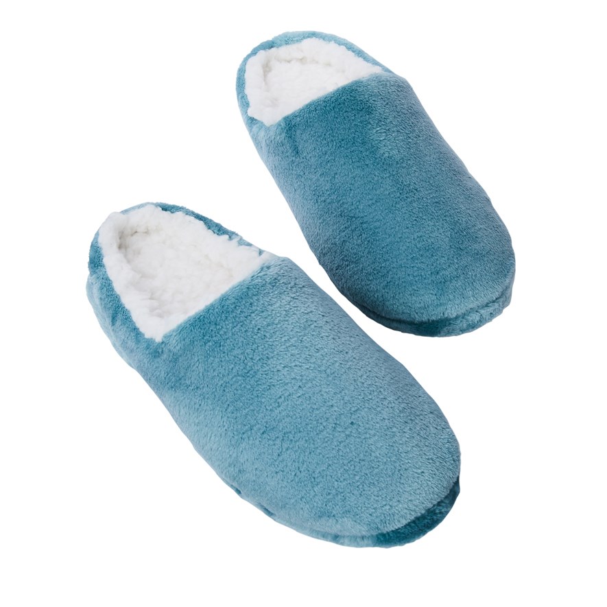 Printed Ultra Soft Solid Teal Slippers Adairs