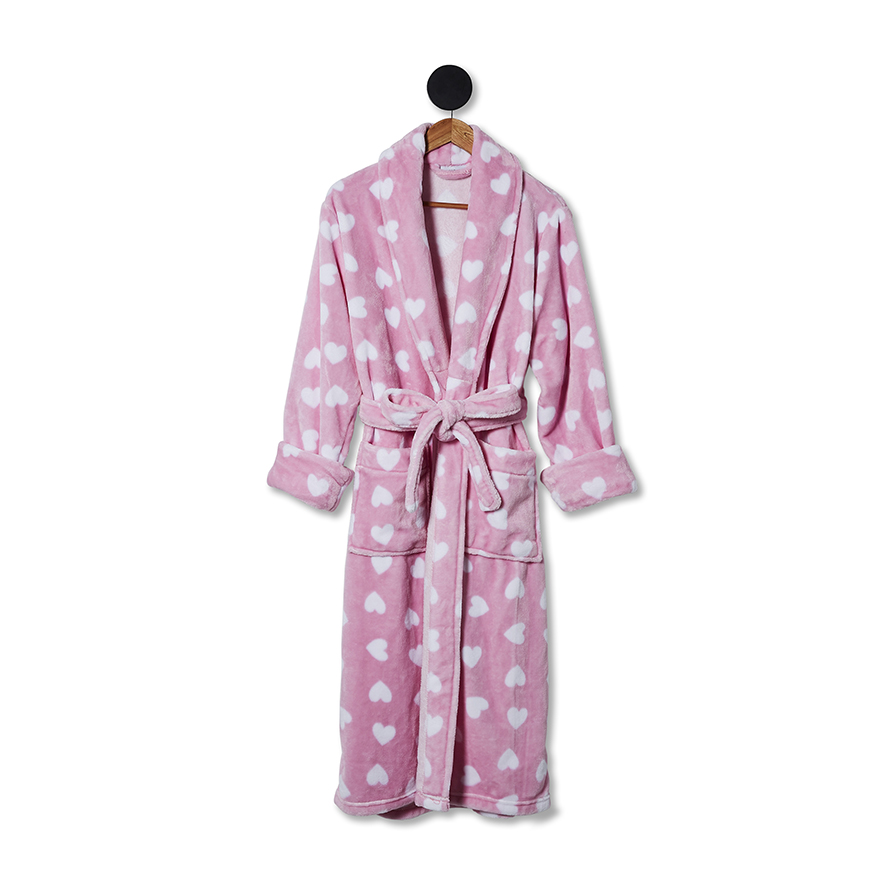 Ultra Soft Bathrobe Love Lolly Pink Adairs
