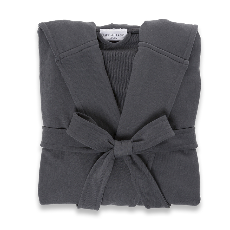 Jersey Hooded Bathrobe Platinum Adairs