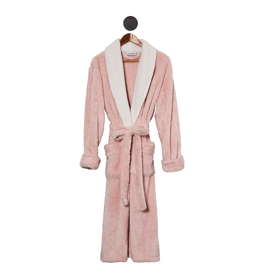 Aspen Fur Bathrobe Pink Adairs
