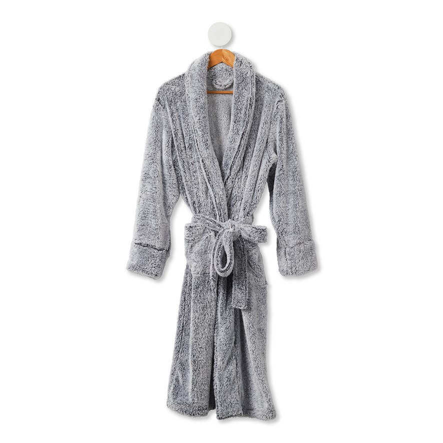 Moritz Fur Grey Snow Bathrobe Adairs