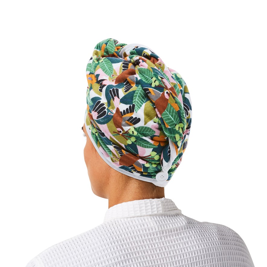 Togetherness Birdsong White Hair Towel Wrap Adairs