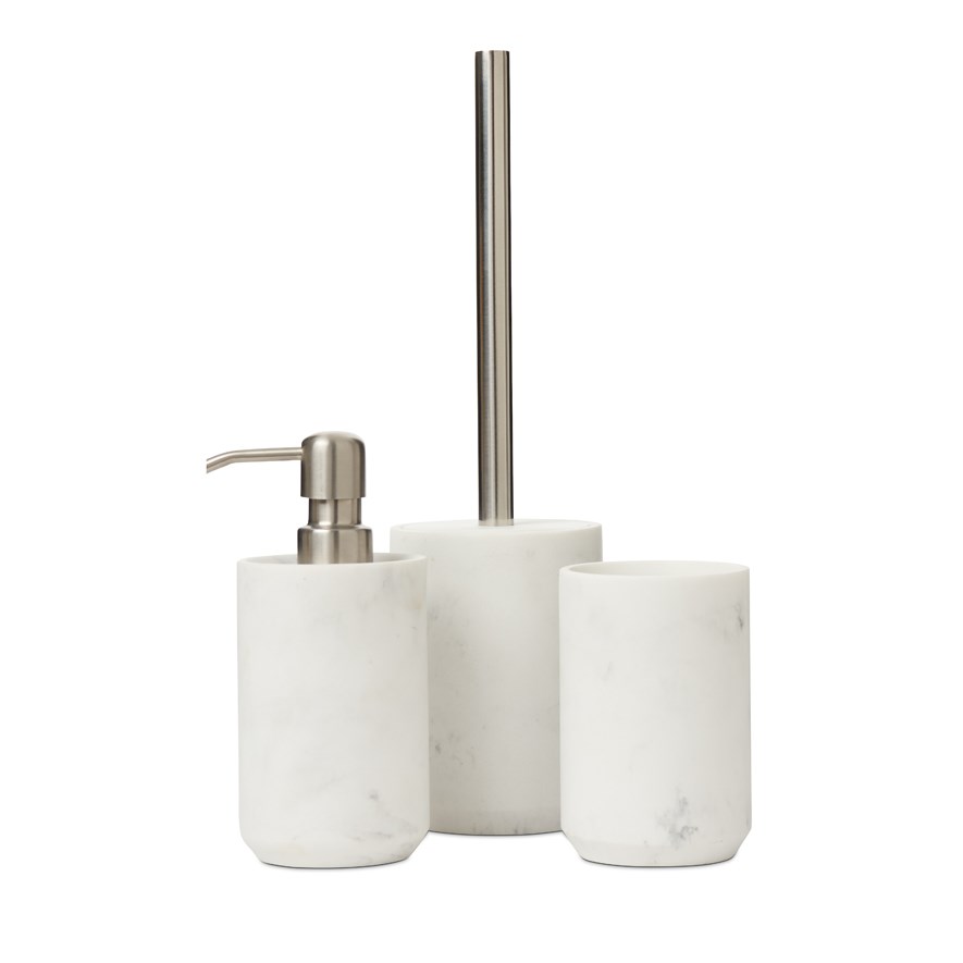 Helsinki White & Steel Bathroom Accessories Adairs
