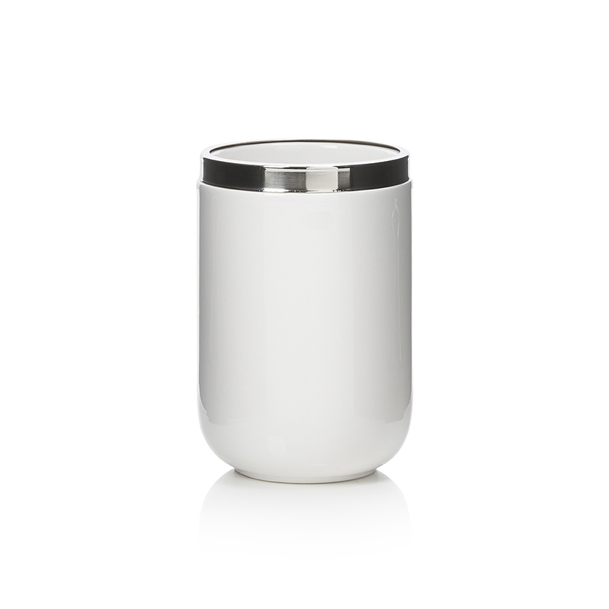 Ollie Bathroom Accessories White & Silver Adairs