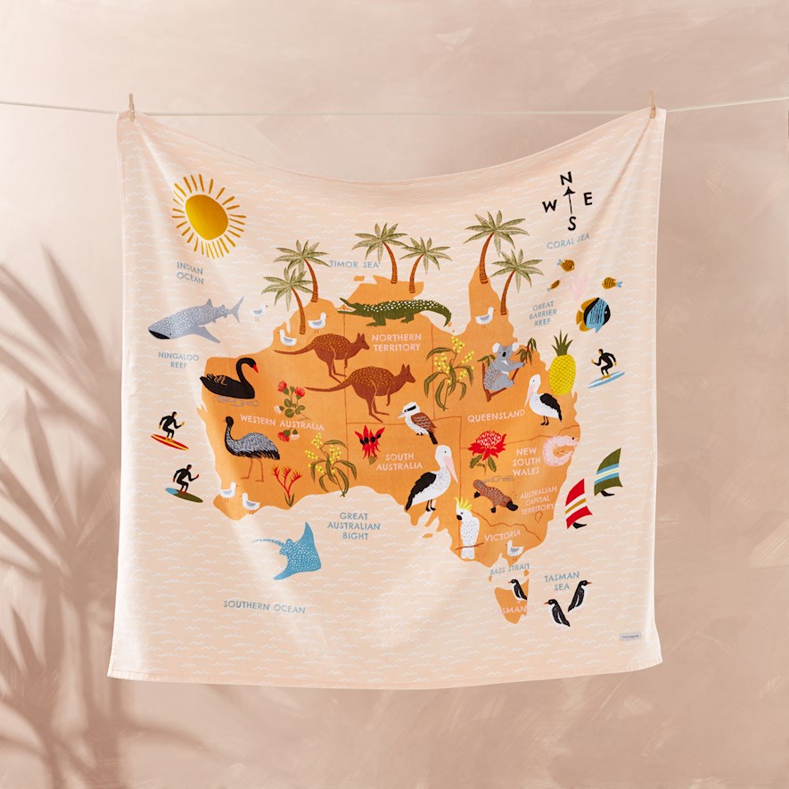 Sand Free Family Australia Beach Towel Adairs