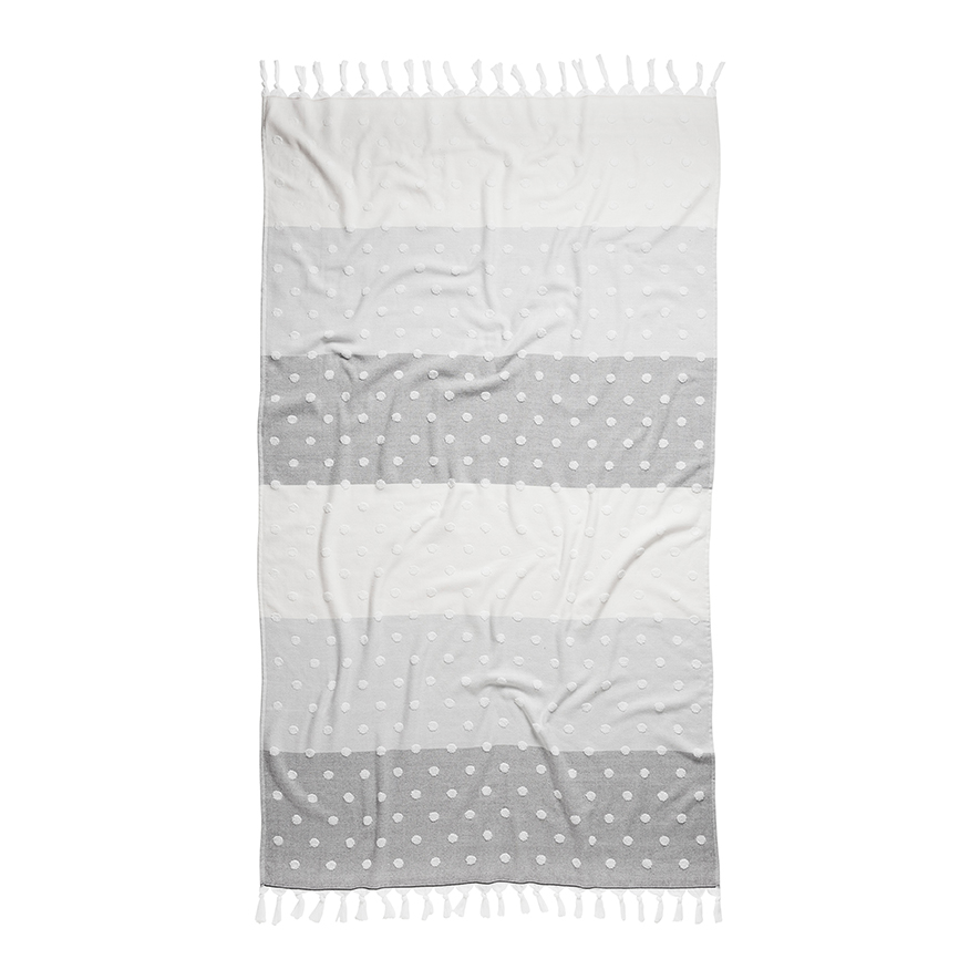 European Polka Dot Beach Towel Grey Adairs