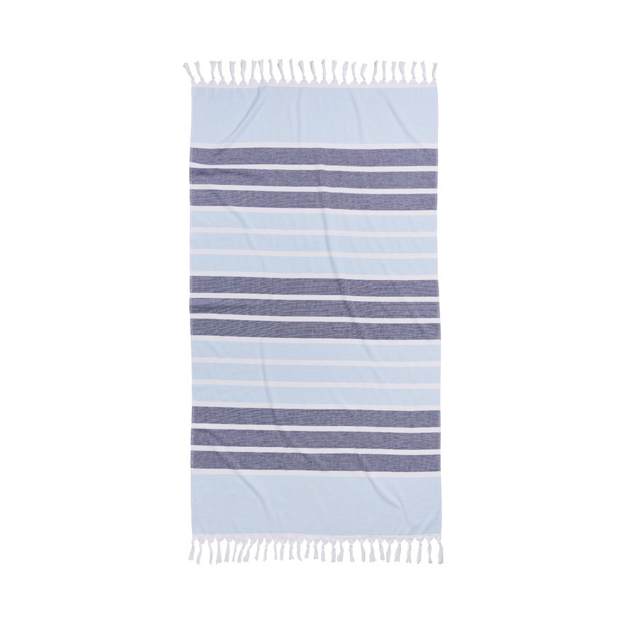 European Turkish Antalya Bodrum Stripe Blue Beach Towel Adairs