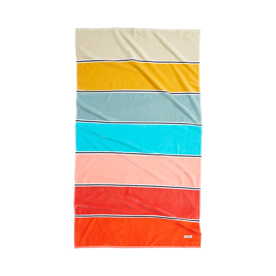 Noosa Multi Stripe Velour Beach Towel Adairs