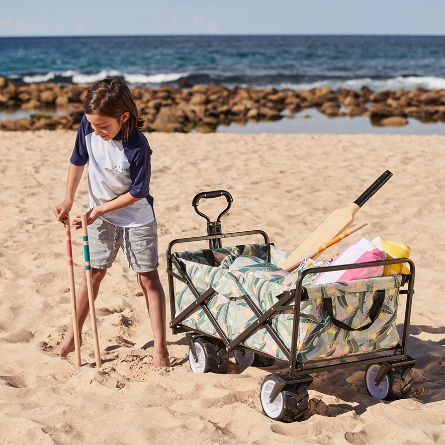 Beach Trolley S20 89x50x56cm Native Flora Greens Adairs